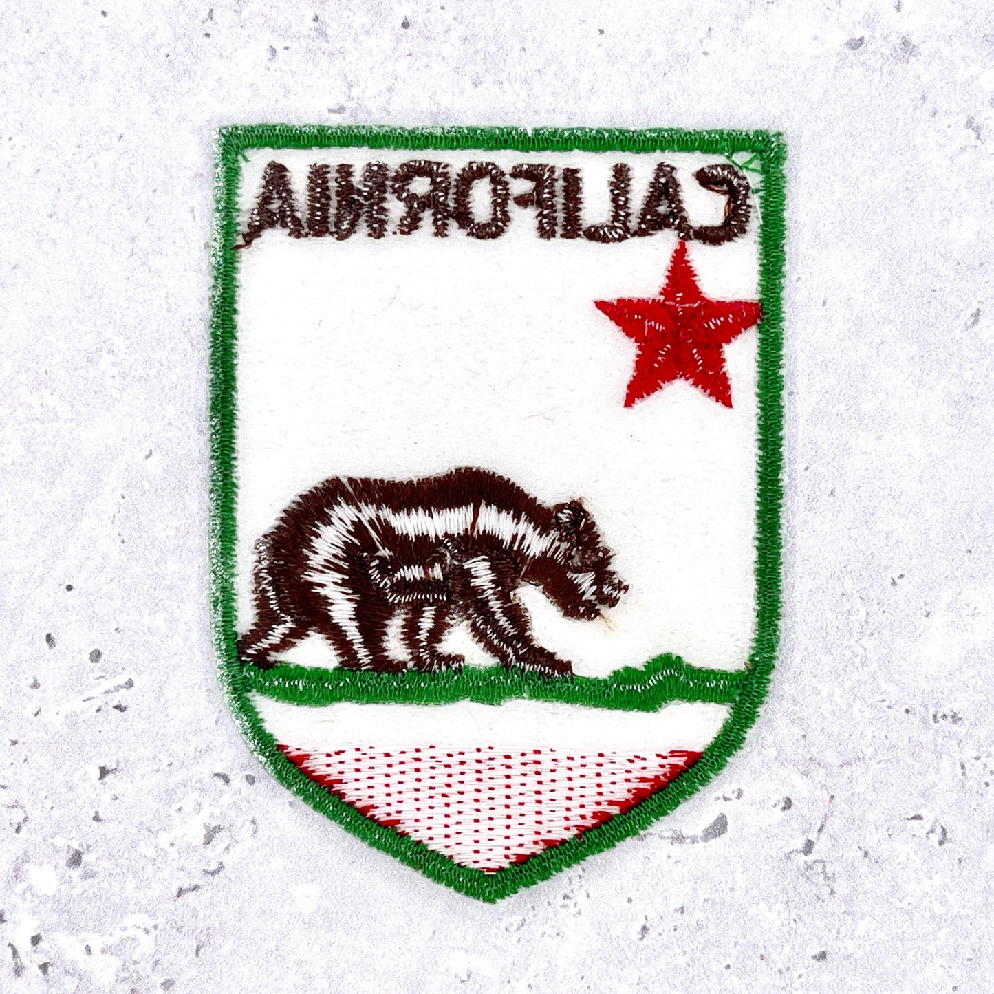 Vintage California Patch • State Flag Bear Travel Souvenir • Iron-On NOS