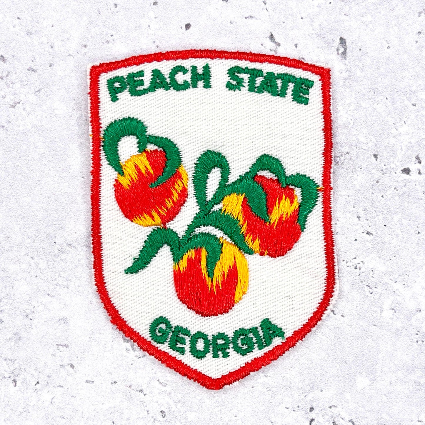 Vintage Georgia Patch • Peach State Travel Souvenir • Iron-On NOS