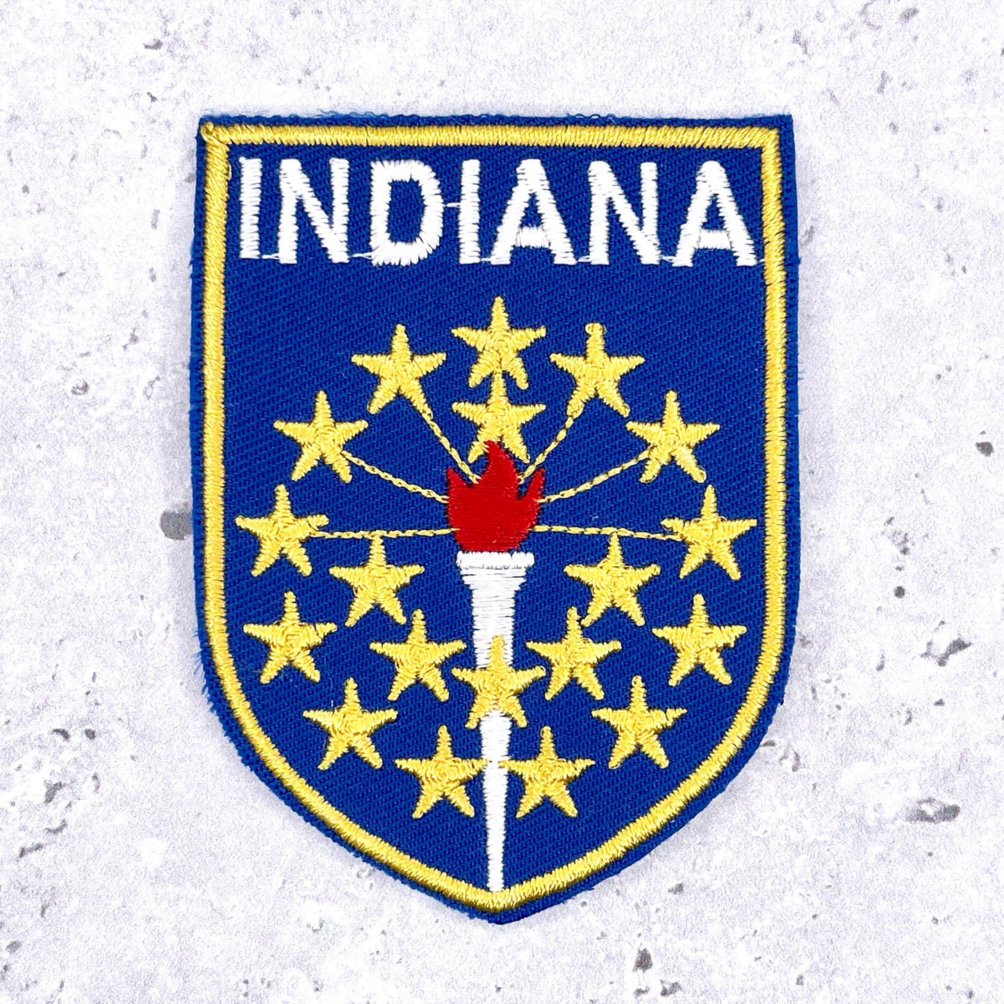 Vintage Indiana Patch • State Flag Travel Souvenir Badge • Iron-On NOS