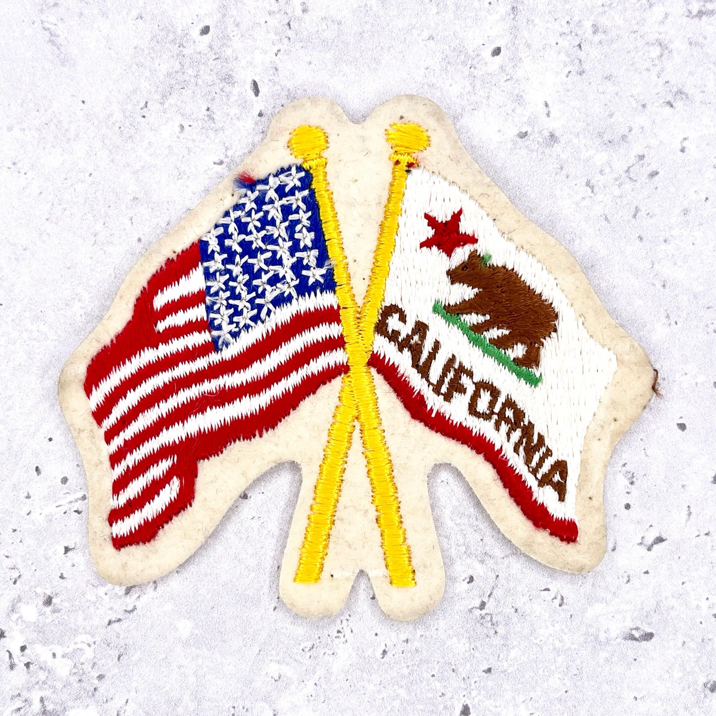 Vintage California Patch • State American Flags Travel Souvenir • Iron-On