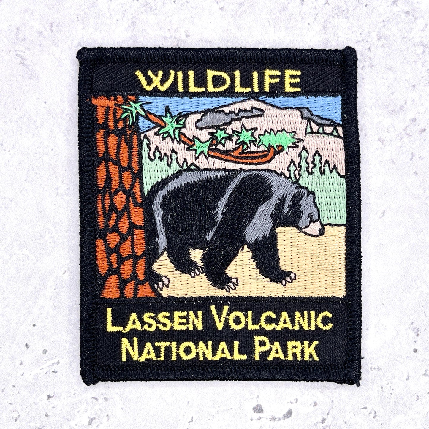 Lassen Volcanic National Park Patch • California Black Bear Wildlife • Iron-On