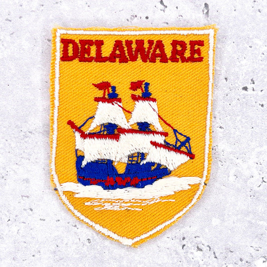 Vintage Delaware Patch • State Travel Souvenir Kalmar Nyckel • Sew-On Badge NOS