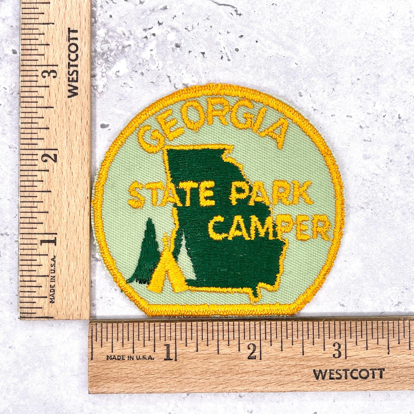 Vintage Georgia State Park Camper Patch • Camping Nature Souvenir • Iron-On