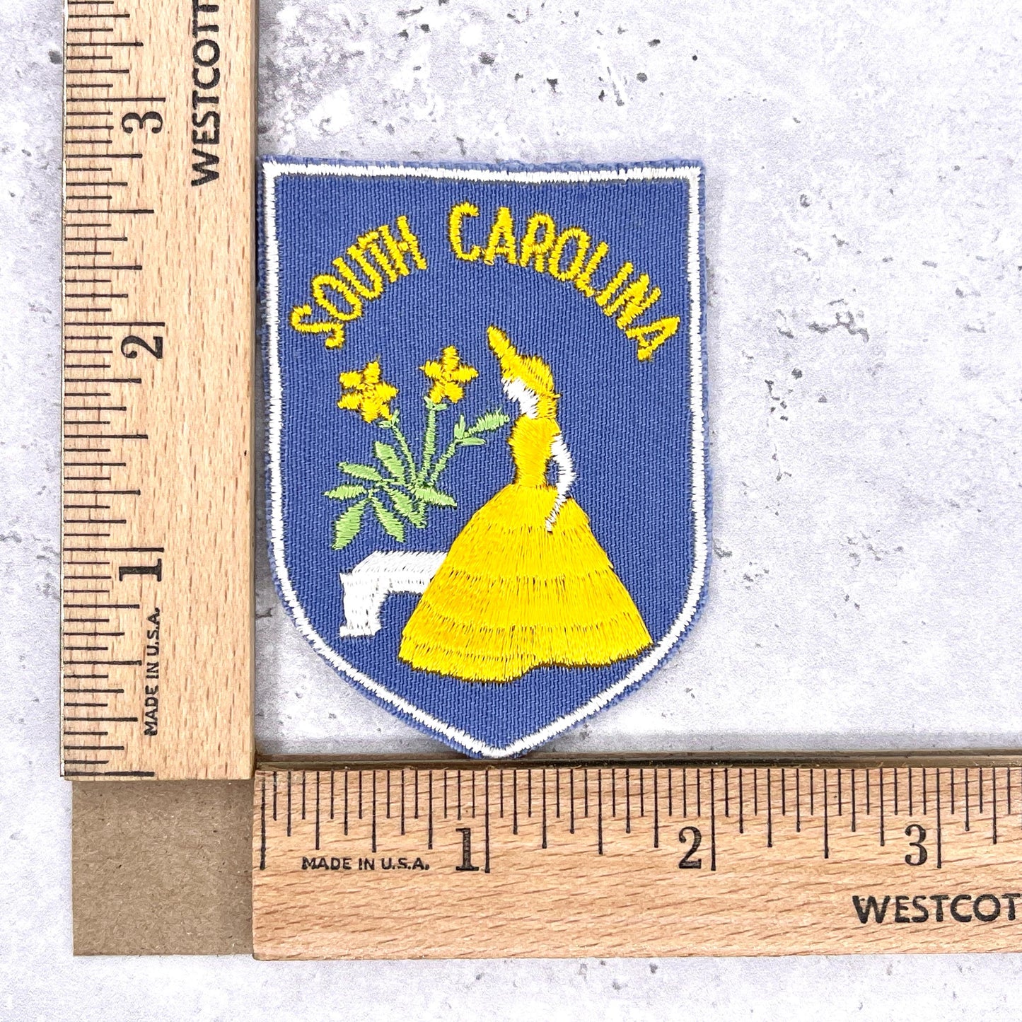 Vintage South Carolina State Patch • 80s Yellow Jessamine • Travel Souvenir NOS