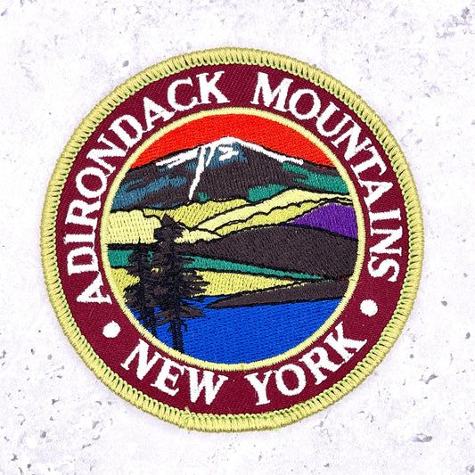 Vintage Adirondack Mountains Patch • Upstate NY Souvenir • 90s Y2K Iron-On NOS