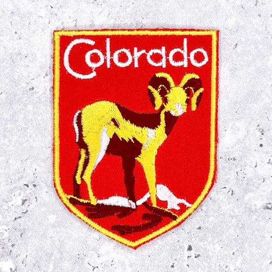 Vintage Colorado State Patch • 80s Bighorn Sheep • Travel Souvenir NOS
