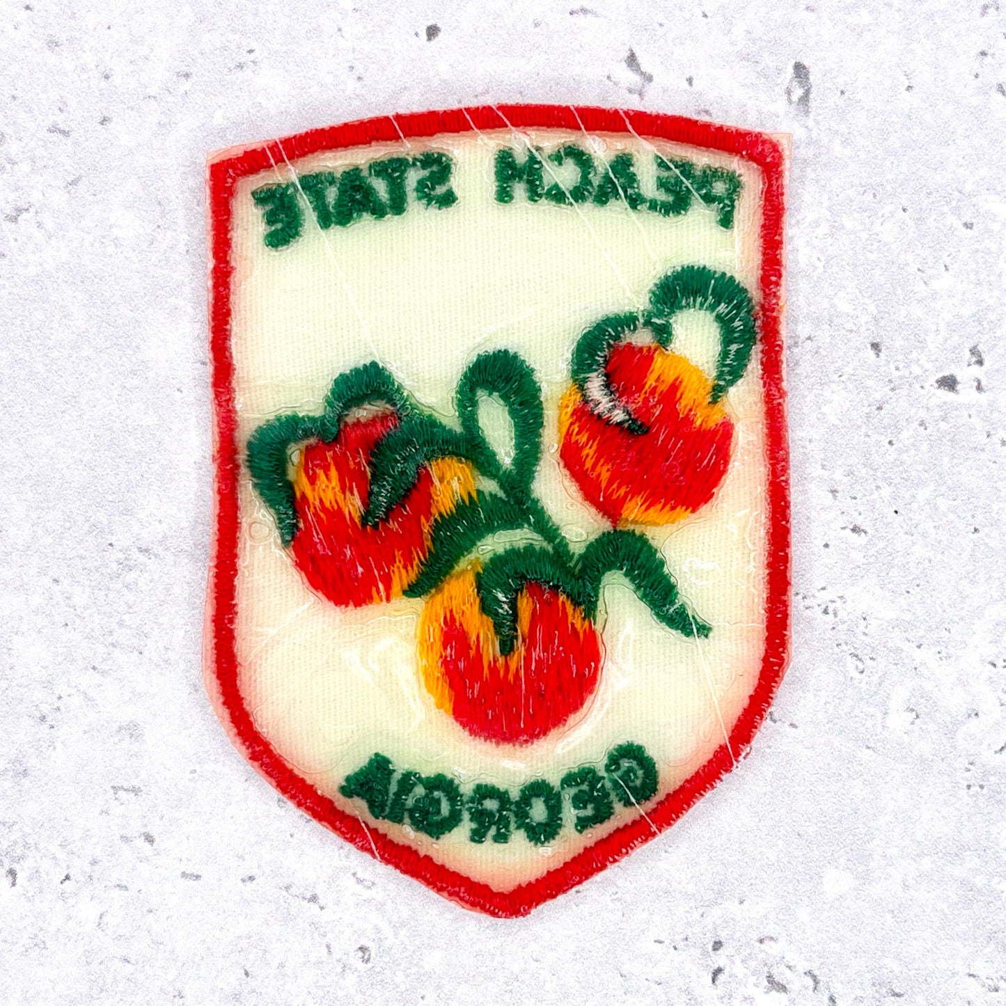 Vintage Georgia Patch • Peach State Travel Souvenir • Iron-On NOS