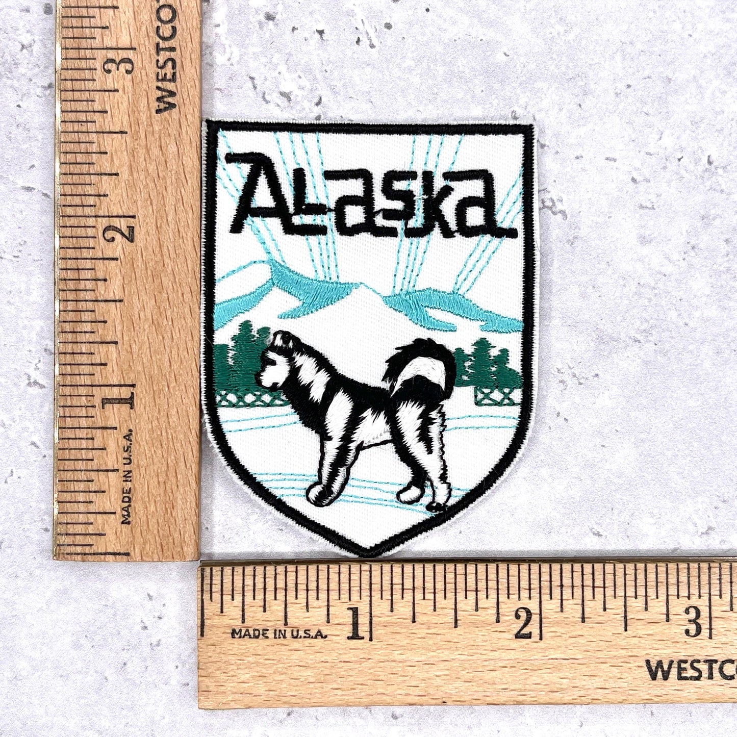 Vintage Alaska State Patch • 80s Husky Travel Souvenir NOS