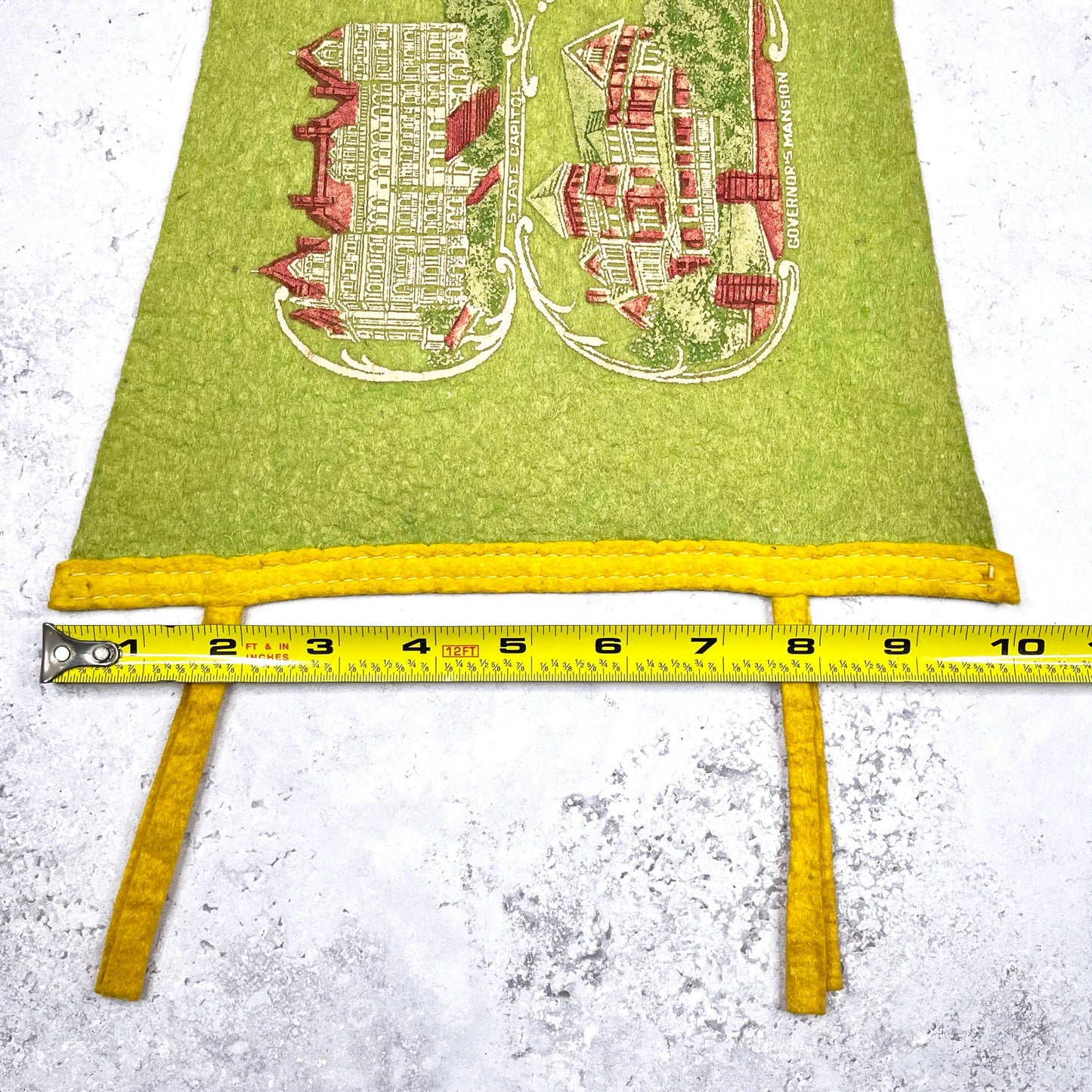 Vintage Albany Pennant • 50s New York State Capitol Travel Souvenir • 26" x 10"