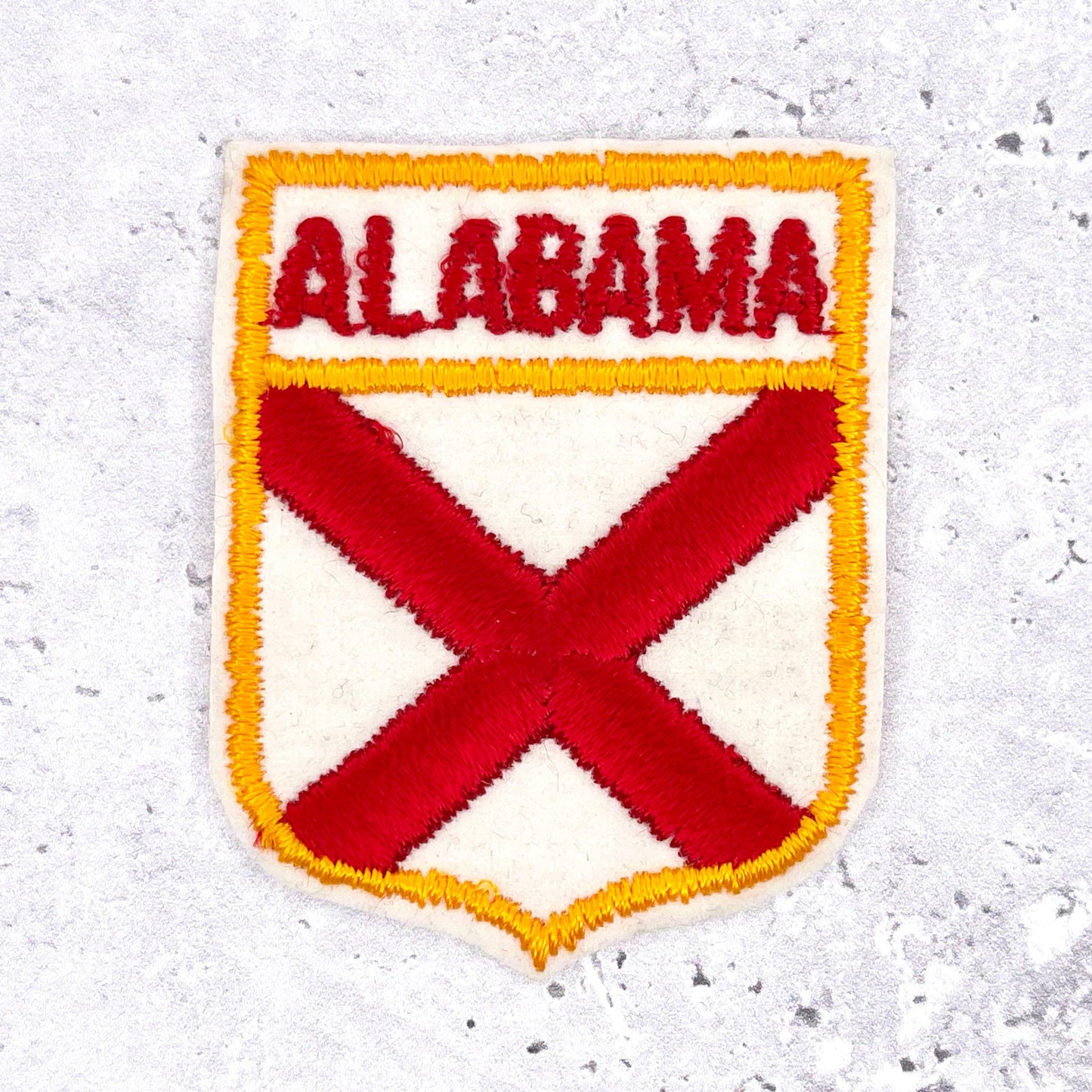 Vintage Alabama Patch • State Flag Travel Souvenir • Iron-On Badge