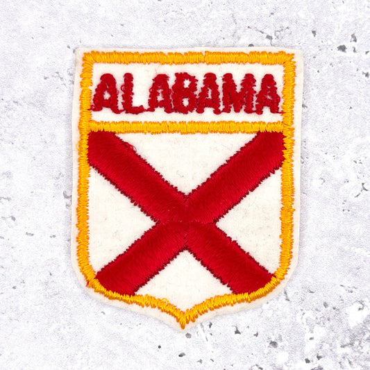 Vintage Alabama Patch • State Flag Travel Souvenir • Iron-On Badge