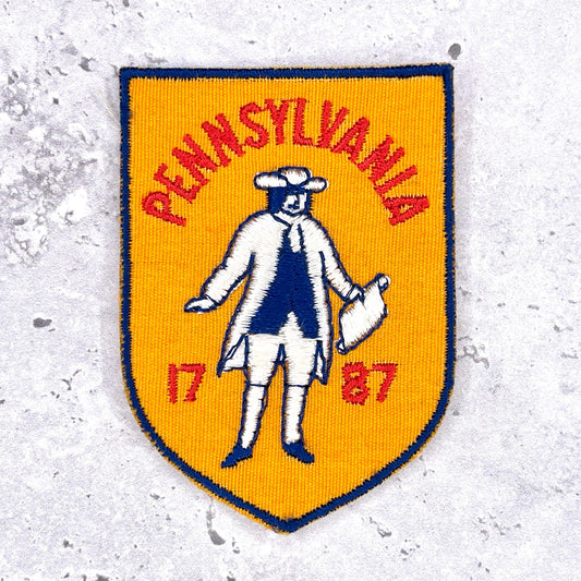 Vintage Pennsylvania Patch • Ben Franklin 1787 State Travel Souvenir • Sew-on NOS