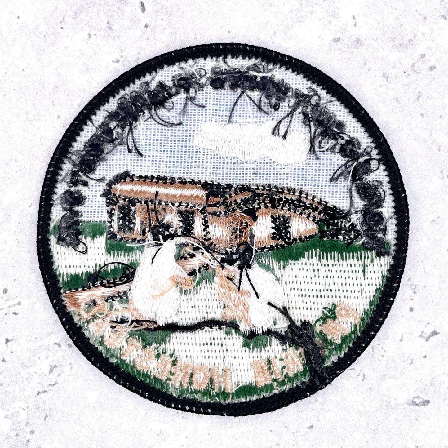 Prairie Homestead Patch • White Prairie Dog Town Badlands • Y2K Iron-On NOS