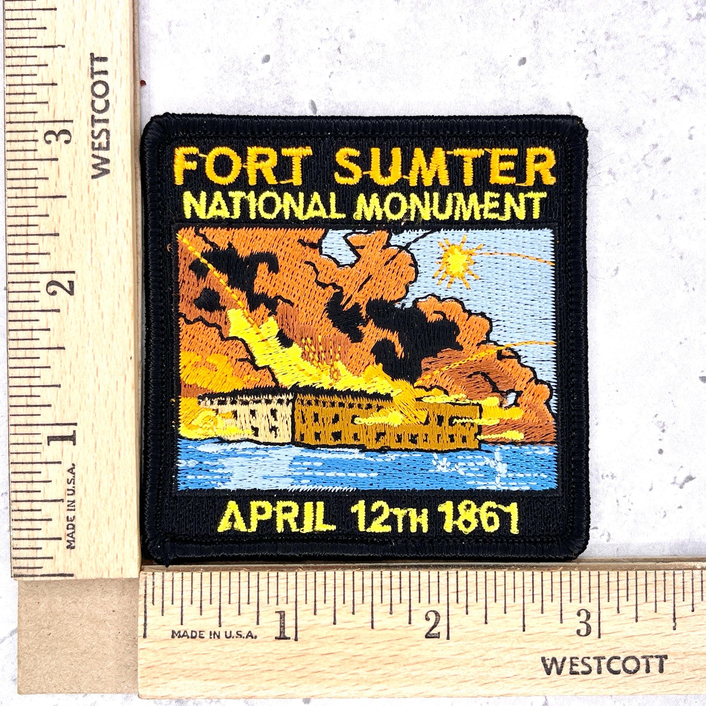 Fort Sumter National Monument Patch • Civil War Charleston Harbor April 12 1861 • Iron-On NOS