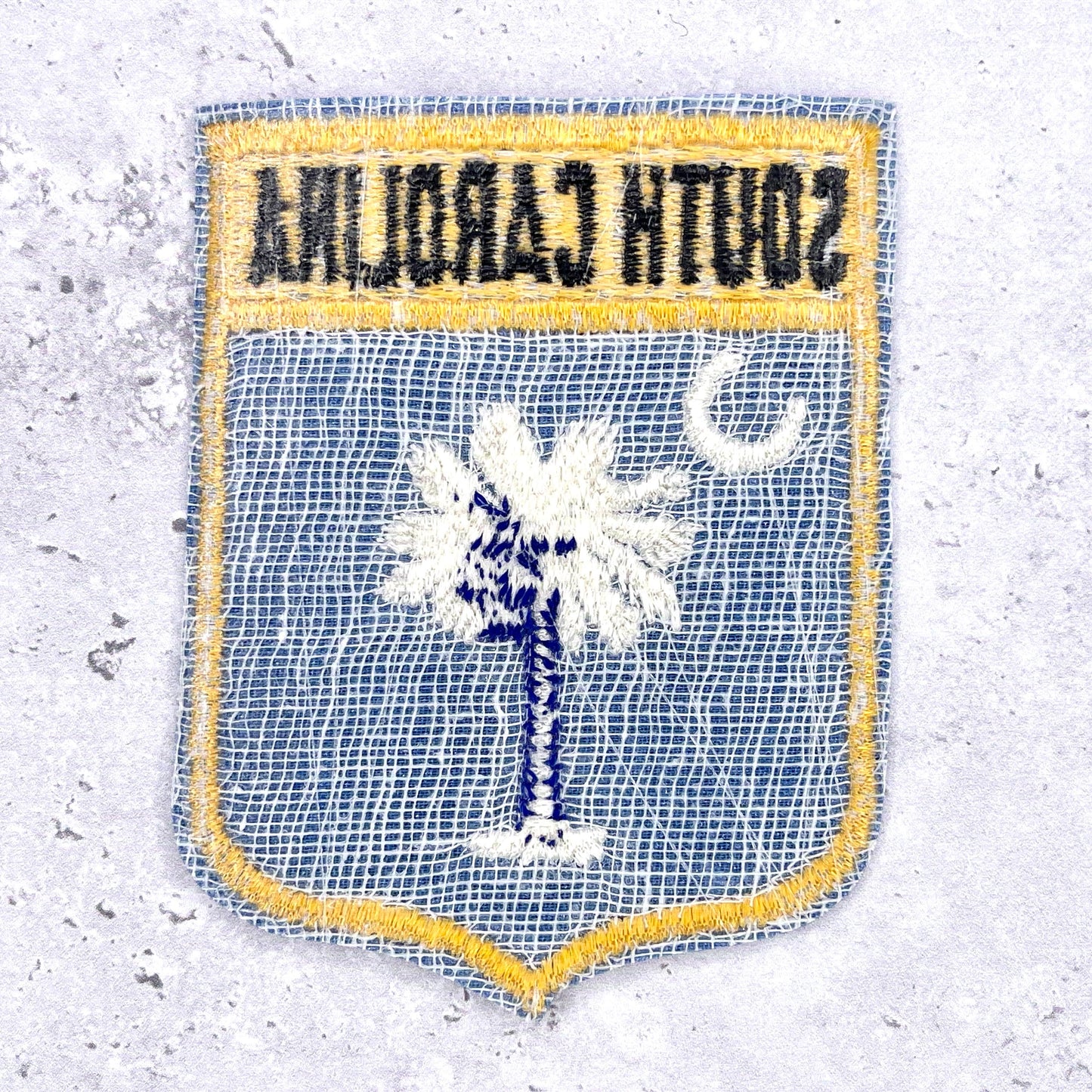 Vintage South Carolina Patch • State Flag Palmetto Tree Souvenir • Iron-On Badge