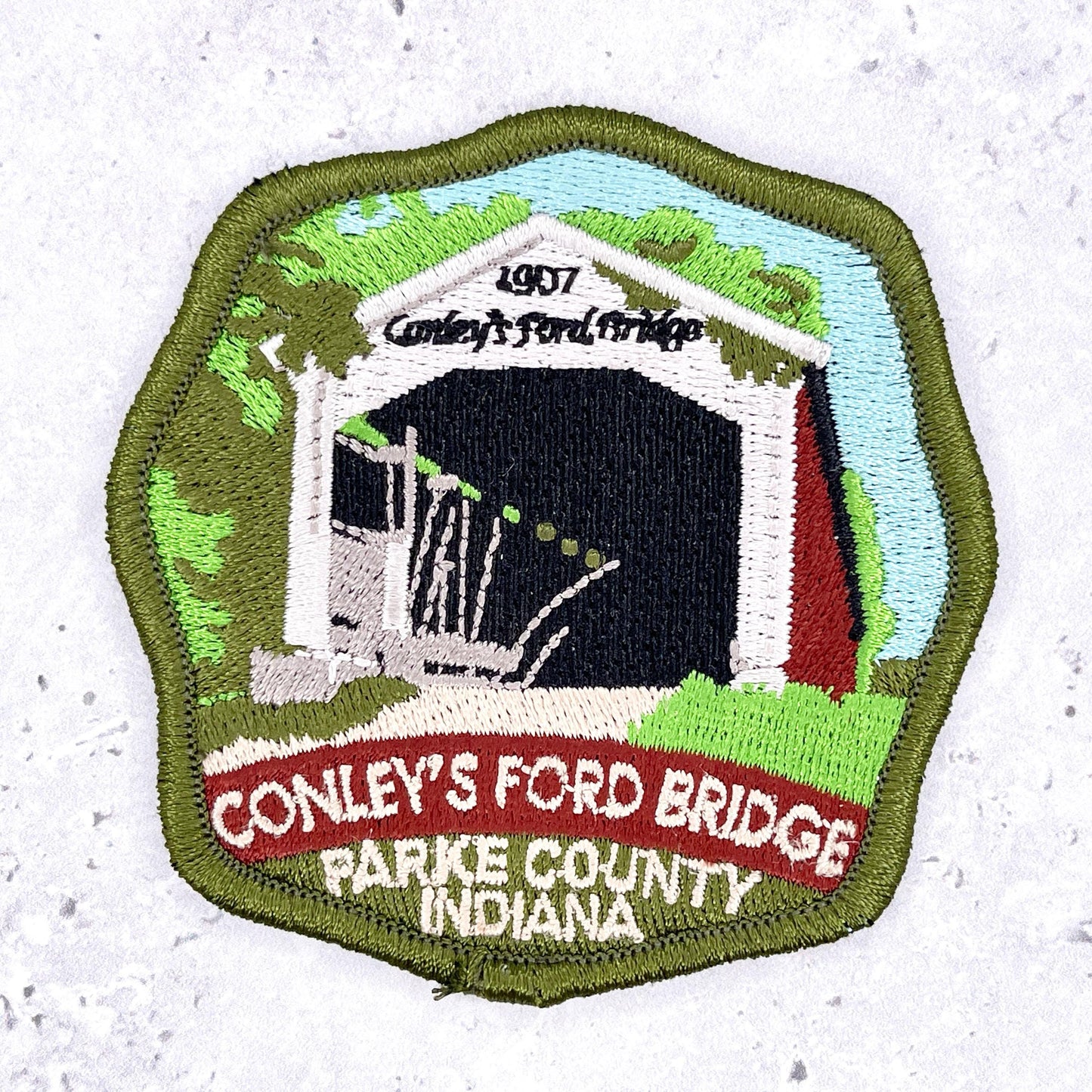 Conley’s Ford Covered Bridge Patch • Parke County Indiana • Y2K Iron-On NOS