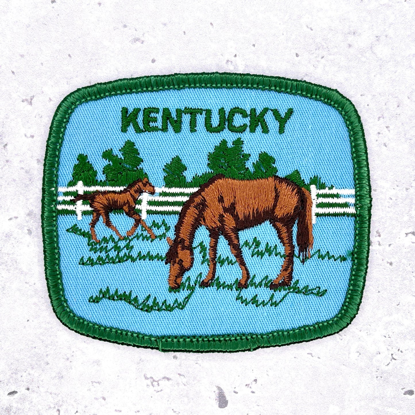 Vintage Kentucky Patch • State Horses Derby Travel Souvenir • Iron-On Badge NOS