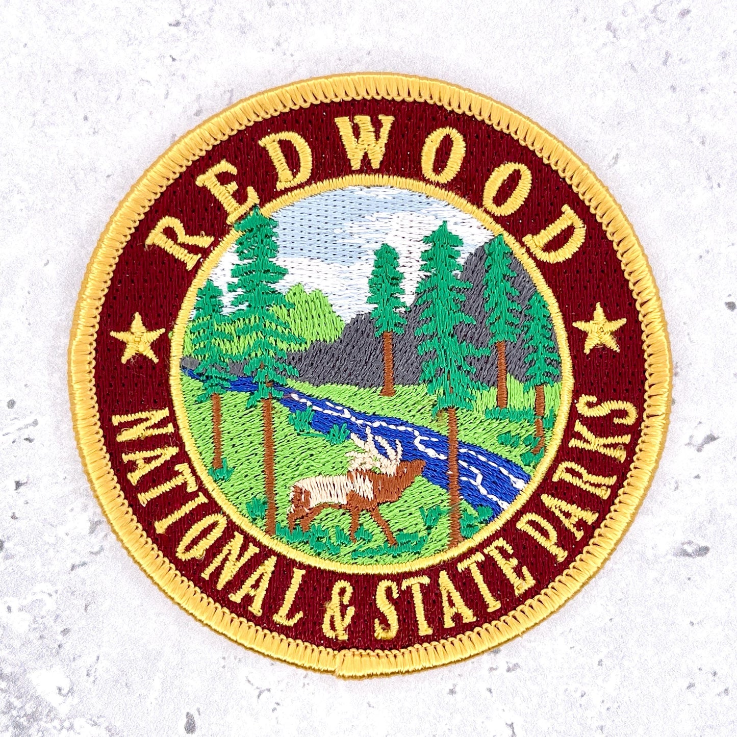 Redwood National and State Parks Patch • Northern California Elk Souvenir • Iron-On