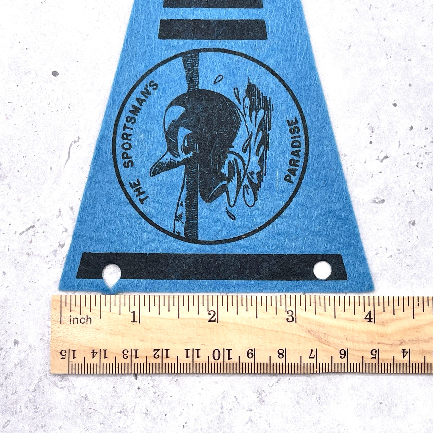 Vintage Idaho Mini Pennant 60s 70s Felt Fishing State Souvenir 4" x 7.5"