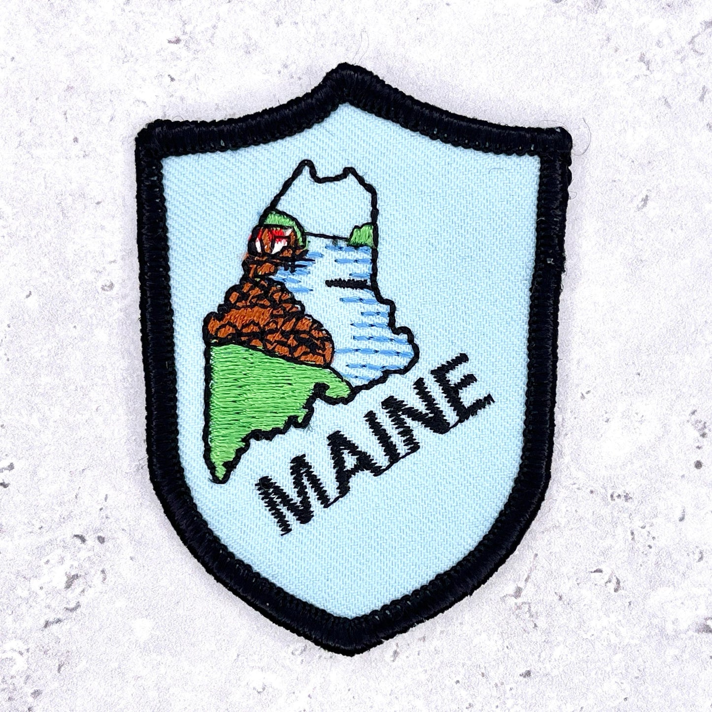 Vintage Maine State Patch • Coastal Travel Souvenir • Iron-On Badge