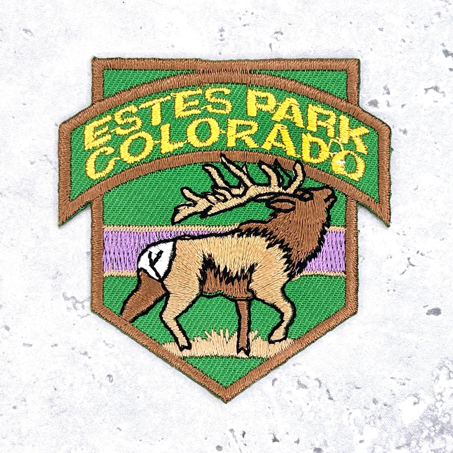 Estes Park Patch • Colorado Elk Rocky Mountain Souvenir • Y2K Iron-On NOS