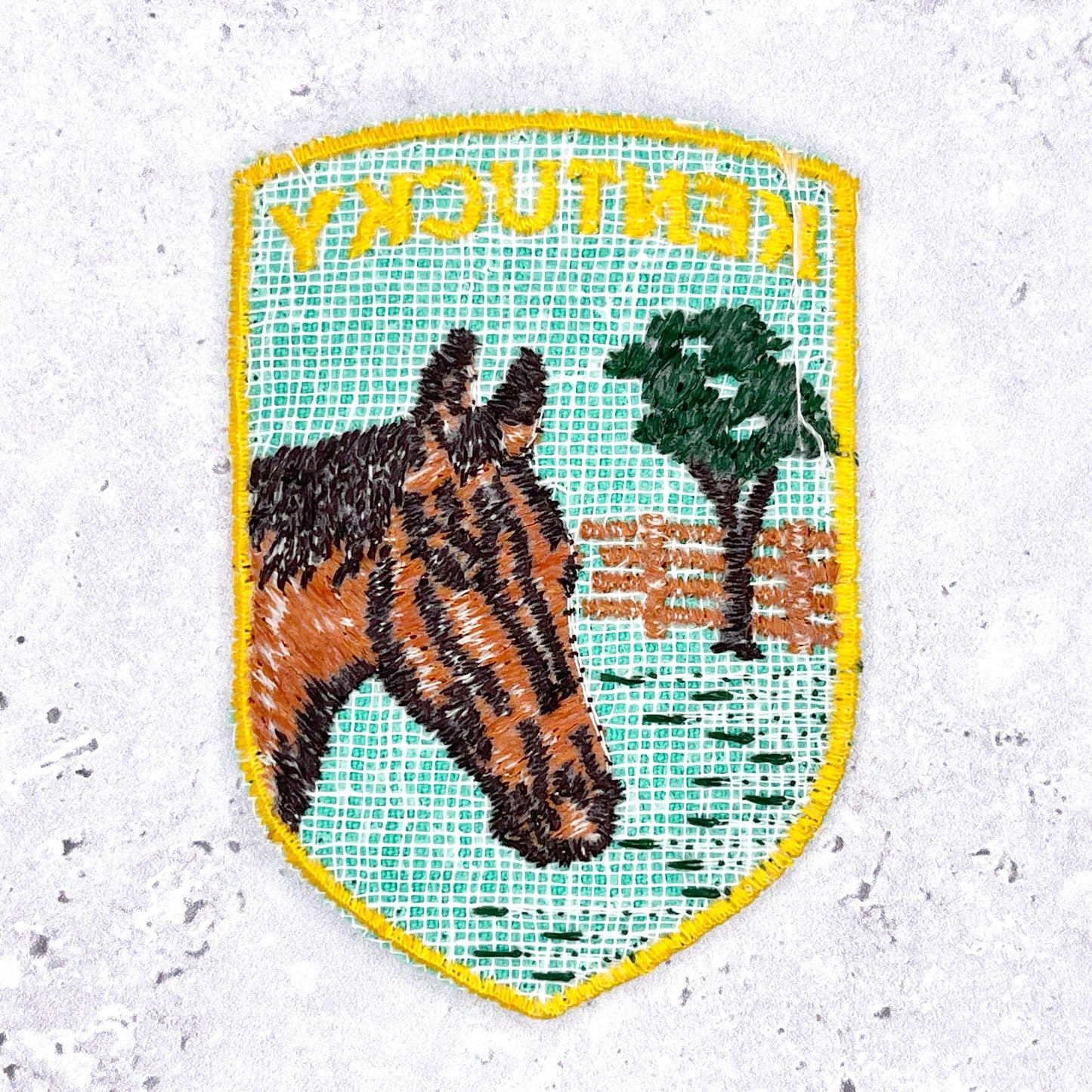 Vintage Kentucky State Patch • Horse Derby Travel Souvenir • Sew-On Badge