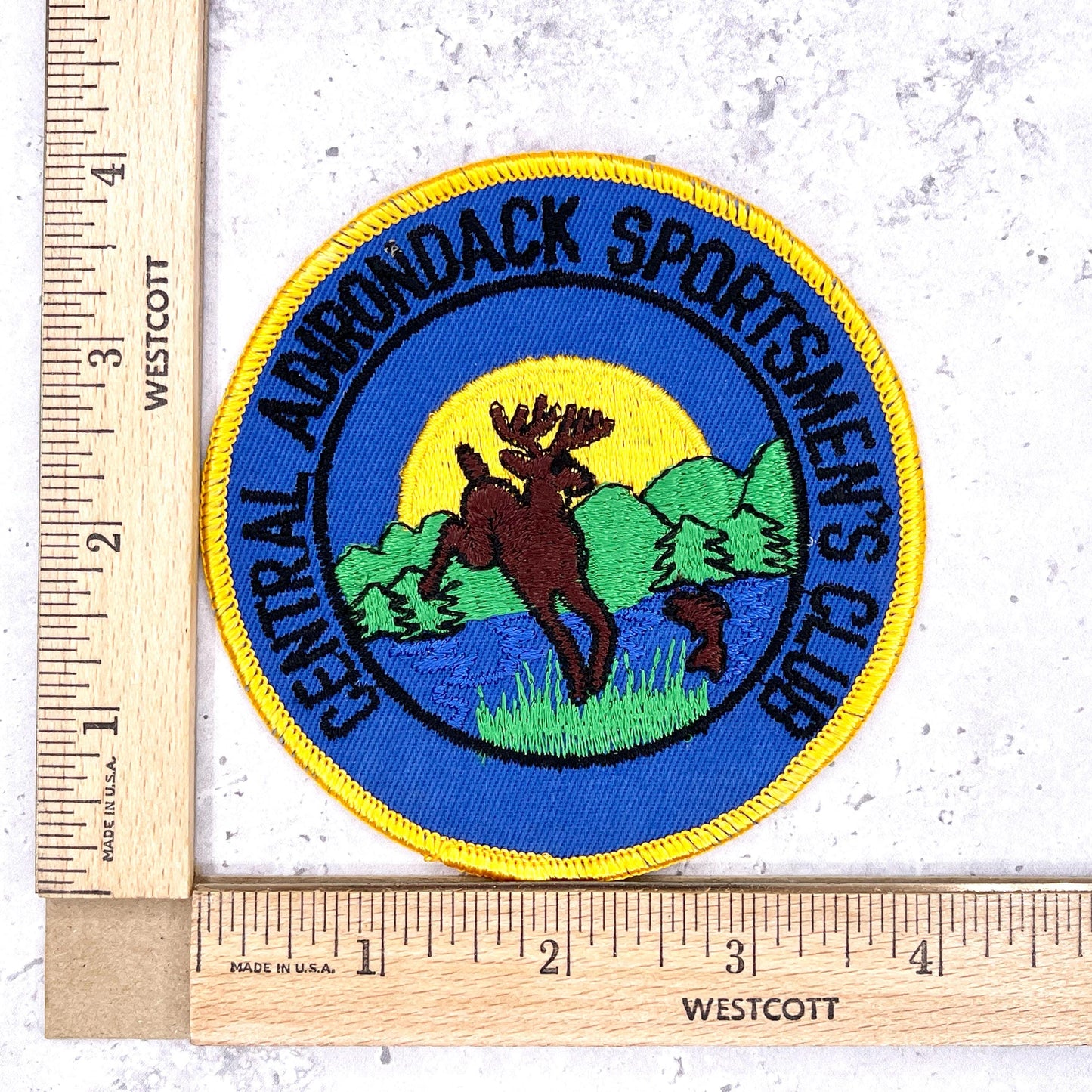 Vintage Central Adirondack Sportsmen's Club Patch • Upstate NY Mountains • Sew-On