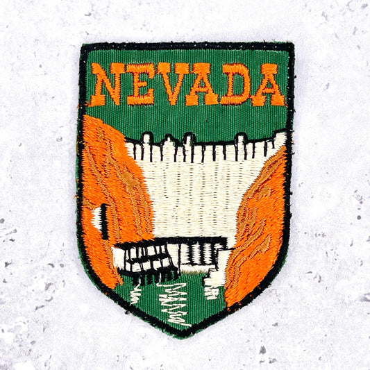 Vintage Nevada Patch • Hoover Dam State Souvenir • Sew-On Used