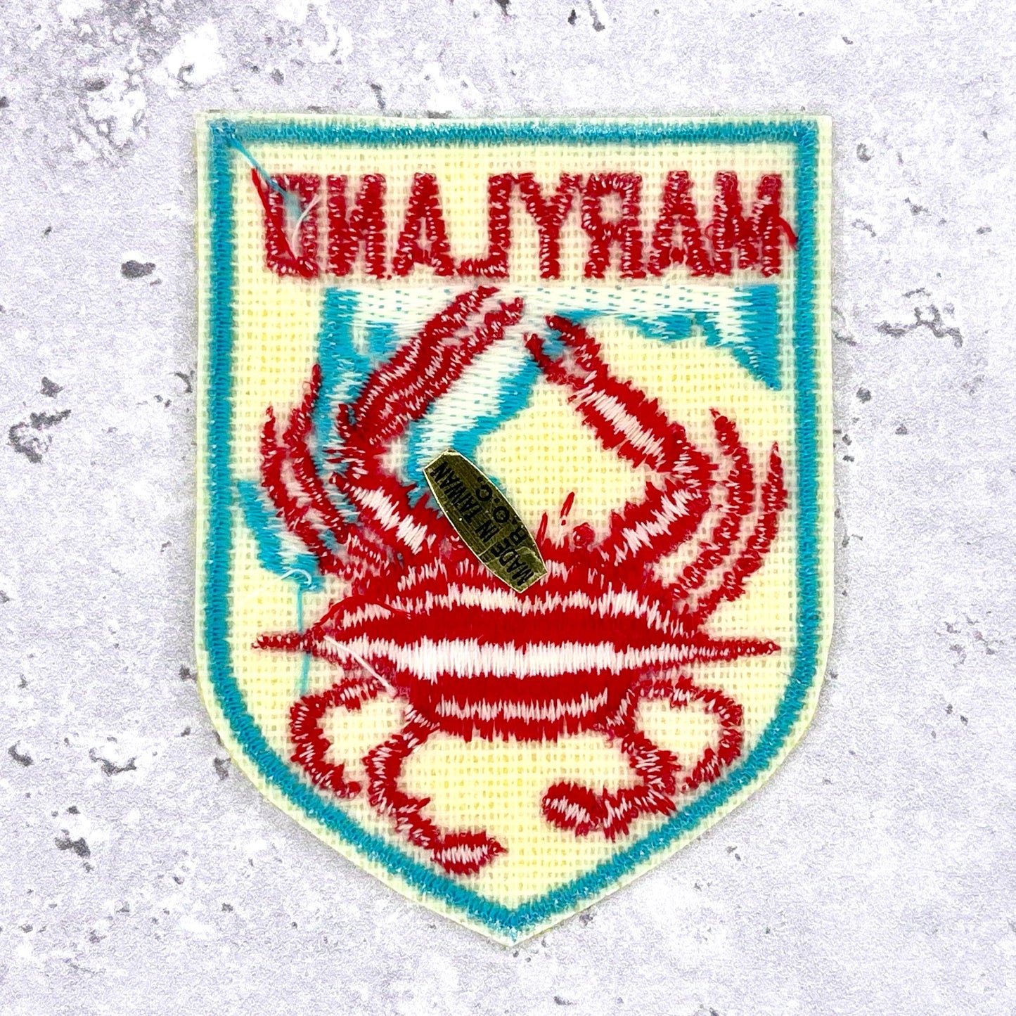 Vintage Maryland State Patch • 80s Crab Travel Souvenir NOS