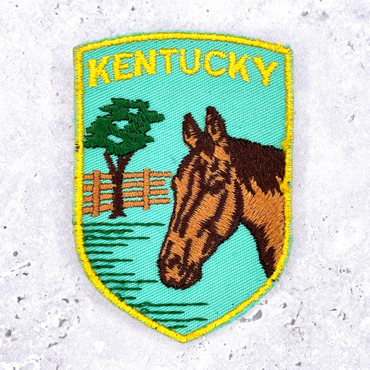Vintage Kentucky State Patch • Horse Derby Travel Souvenir • Sew-On Badge