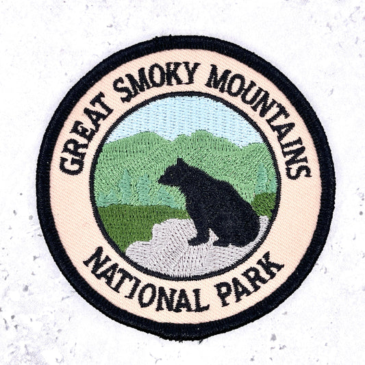 Great Smoky Mountains National Park Patch • Appalachian Black Bear Souvenir • Iron-On