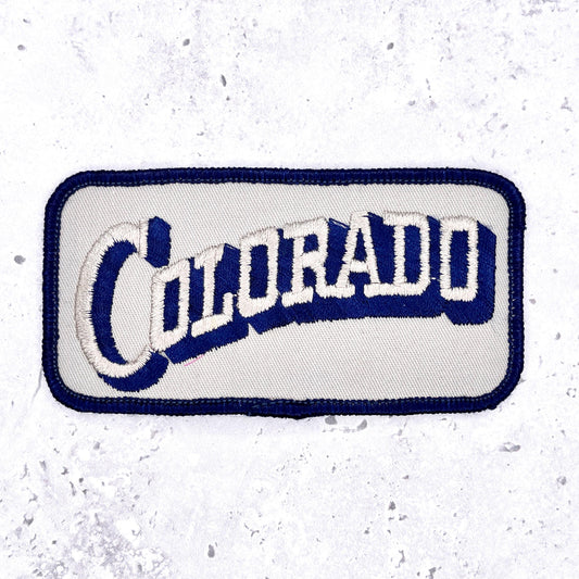 Vintage Colorado Patch • Blue Silver Western State Travel Souvenir • Iron-On NOS