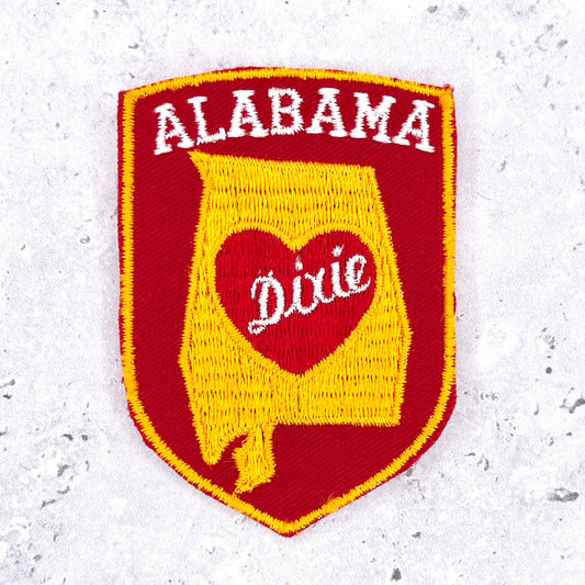 Vintage Alabama State Patch 80s Travel Tourist Souvenir Sew-On Dixie
