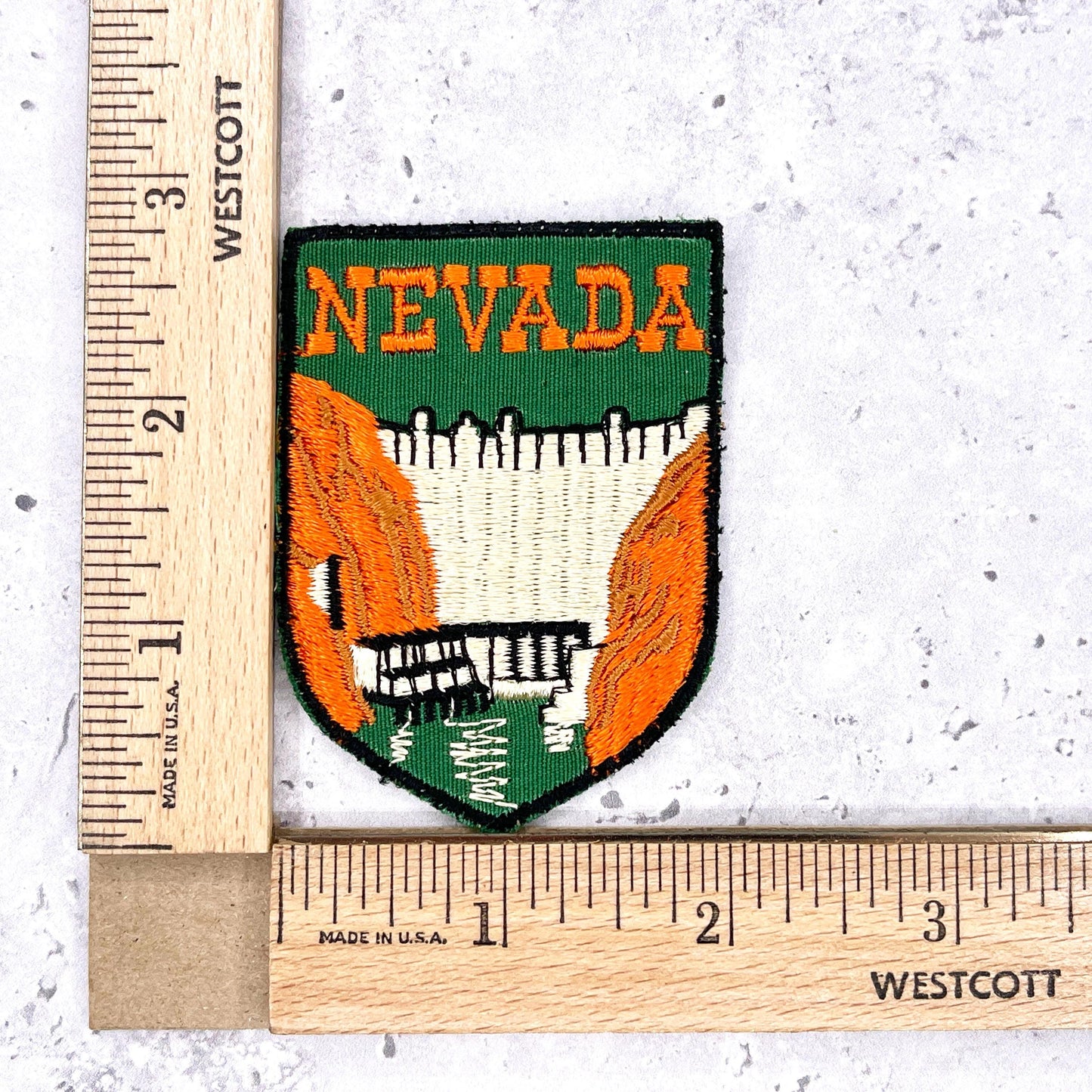 Vintage Nevada Patch • Hoover Dam State Souvenir • Sew-On Used
