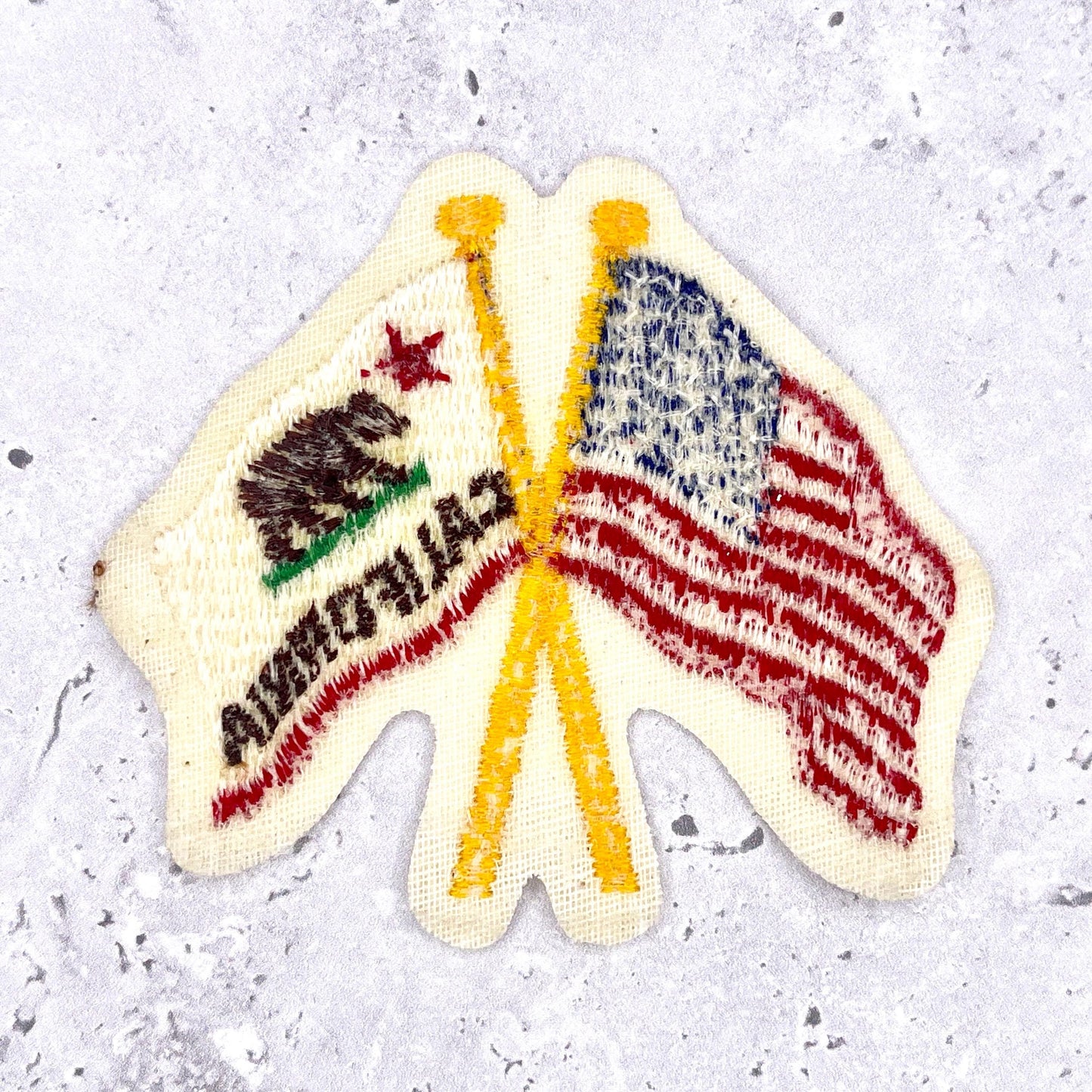 Vintage California Patch • State American Flags Travel Souvenir • Iron-On