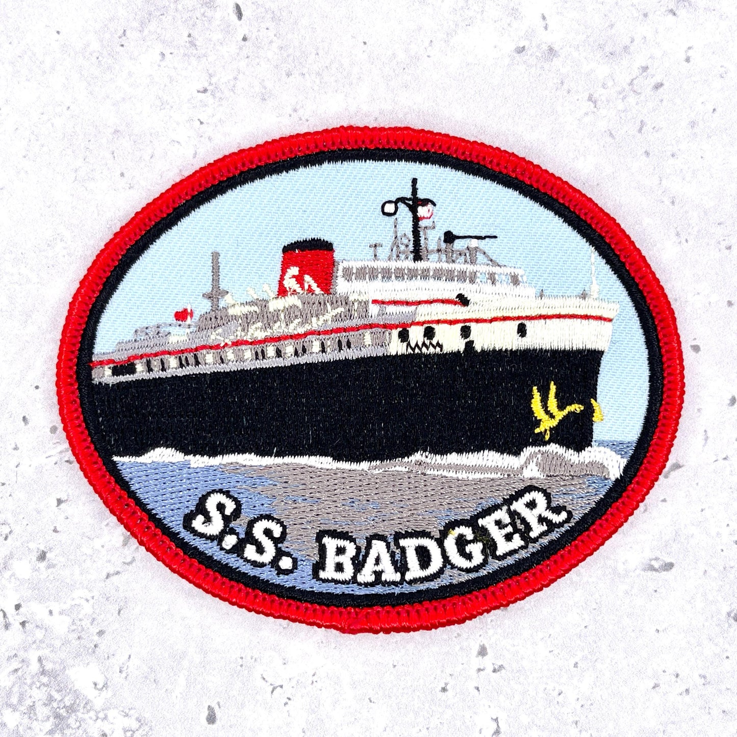 SS Badger Patch • Lake Michigan Wisconsin Carferry Souvenir • Iron-On NOS