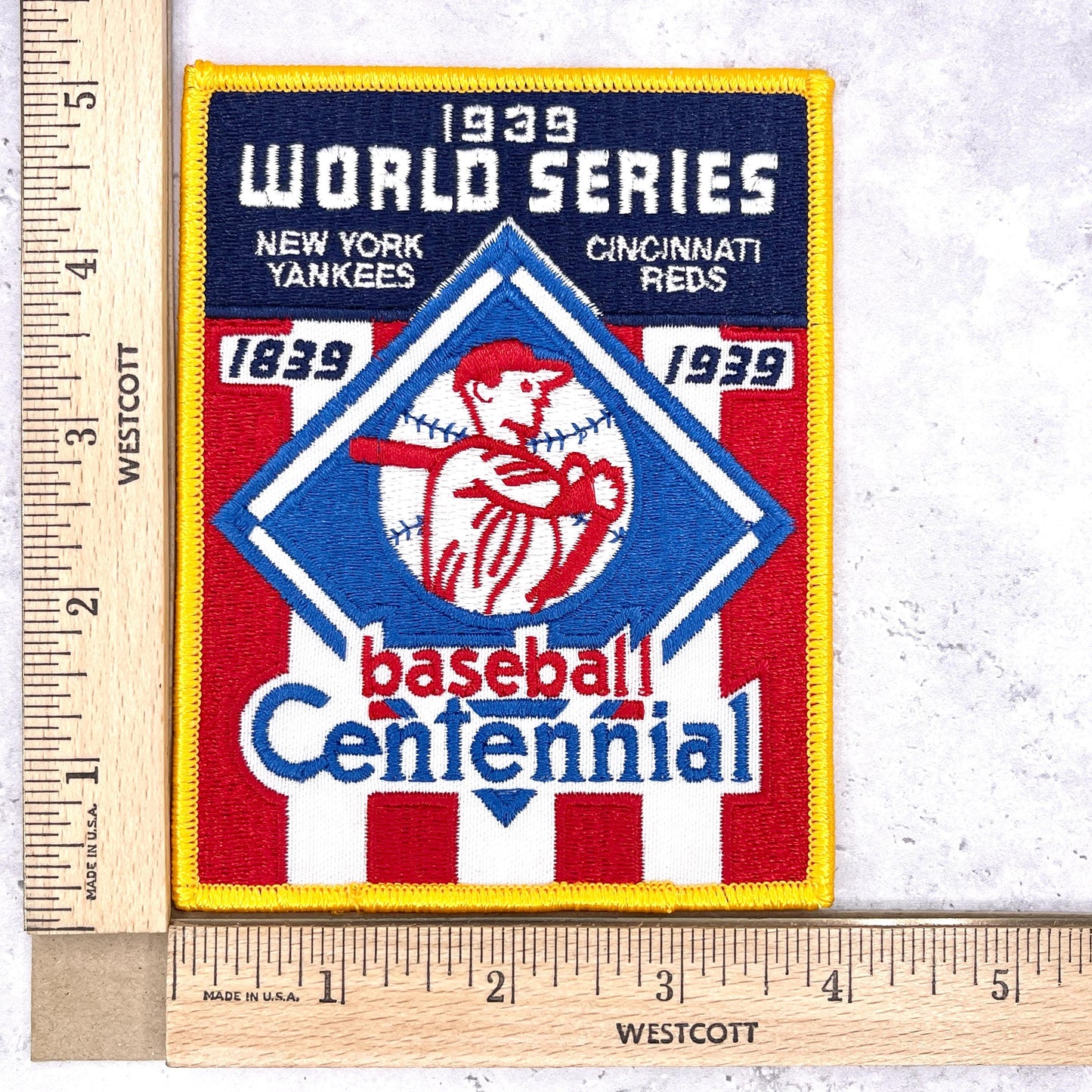 1939 NY Yankees World Series Patch • MLB Centennial Cincinnati Reds • Willabee & Ward NOS